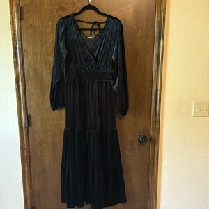 Black velvet dress